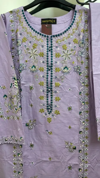 Pakistani Original Hayat Stitched Cotton Co-ords 2 Pcs _ Ligth Purple 